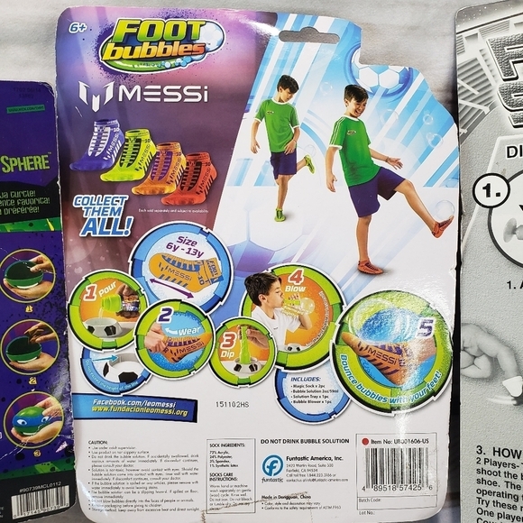 Summer Time Fun Bundle Messi Foot Bubbles Finger Soccer TMNT Snack Container - Picture 6 of 10